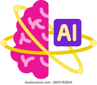 Superintelligence and advanced AI vector illustration design