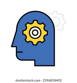 Superintelligence vector filled outline icon. EPS 10 file