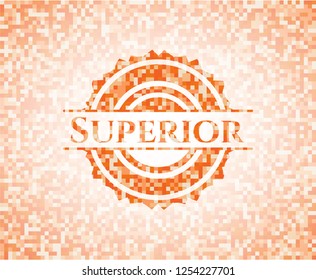 Superior abstract orange mosaic emblem