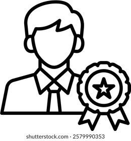 Superior Achievement icon line vector illustration