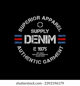 Superior apparel, work wear typography, t-shirt graphics, vector