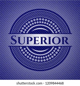 Superior badge with denim background