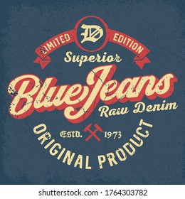 Superior Blue Jeans - Tee Design For Printing