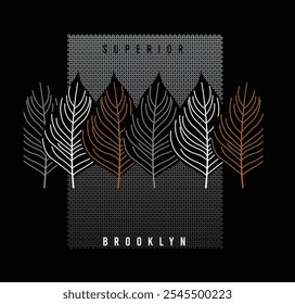 superior Brooklyn feather vector t-shirt design