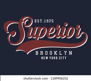 superior brooklyn new york vintage for t-shirt print design