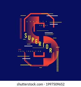 Superior Denim abstract Typographic poster vector print for t-shirt and posters