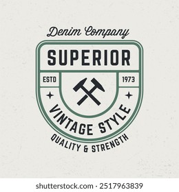 Superior Denim Company - Vintage Tee Design Para Impressão