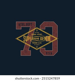 superior denim trendy t shirt design graphics print vector illustration for unisex apparel.