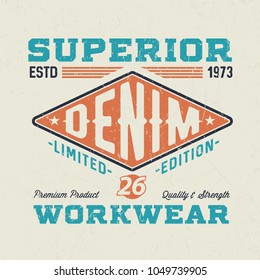 Superior Denim Workwear - Tee Design For Print