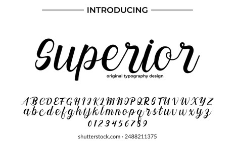 Superior Font Stylish brush painted an uppercase vector letters, alphabet, typeface