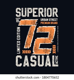 superior genuine vintage denim graphic typography t shirt vector illustration