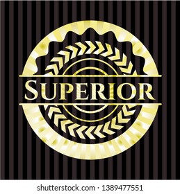 Superior gold emblem or badge. Vector Illustration. Detailed.