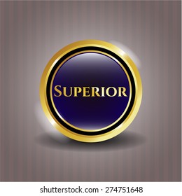 Superior gold shiny medal