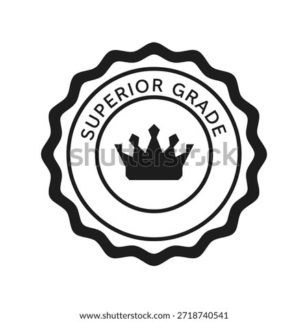 Superior grade quality seal with crown icon Vector