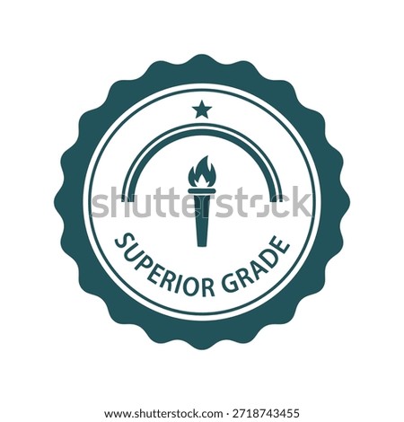 Superior grade quality seal with torch icon Vector