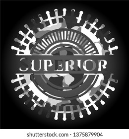 Superior grey camouflaged emblem