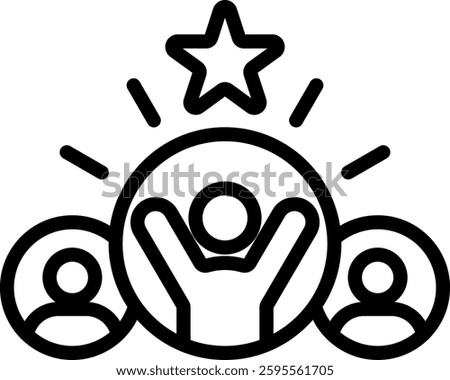 Superior Icon Outline Vector Illustration
