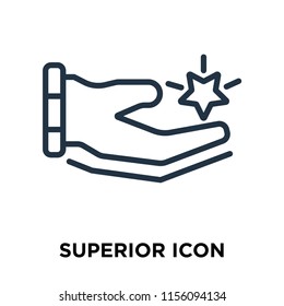 Superior icon vector isolated on white background, Superior transparent sign , thin symbols or lined elements in outline style