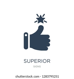 superior icon vector on white background, superior trendy filled icons from Signs collection, superior vector illustration