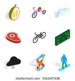 Superior icons set. Isometric set of 9 superior vector icons for web isolated on white background