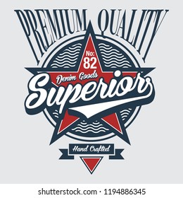 Superior lettering design for apparels placement print for T-Shirt / Denim style