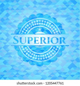 Superior light blue mosaic emblem