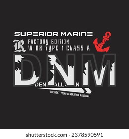 superior marine design typography vector illustration