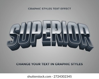 Superior prata metálica e azul escuro retro em camadas 3D efeito de texto estilo gráfico tipografia