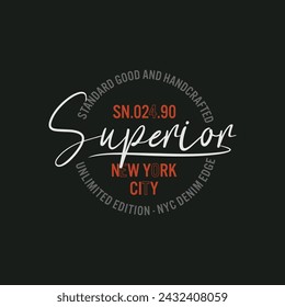 superior New York, Brooklyn typography patches, tee shirt graphics.
