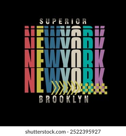 Superior New York Brooklyn tipografia colorido lettering design cartaz faculdade