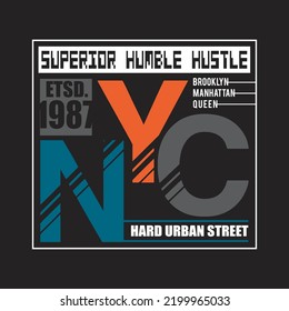 superior nyc design typography vector illustration for print