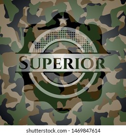 Superior on camo pattern. Vector Illustration. Detailed.