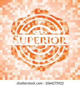 Superior orange mosaic emblem with background