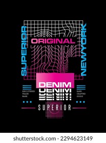 Superior original Denim New York Typography colourful street wear modern graphic vector t shirt design