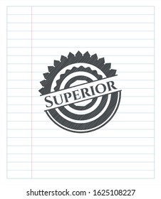 Superior pencil strokes emblem. Vector Illustration. Detailed.