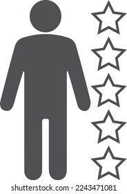 Superior person icon, team manager icon black vector