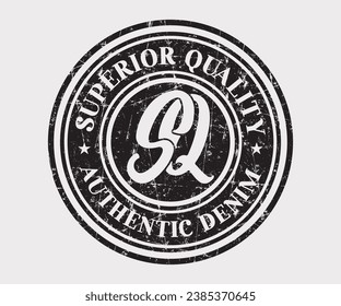 superior quality, Authentic Denim  vector illustration, Logo slogan tee typography print design. Vector t-shirt graphic or other uses.