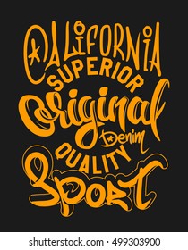 Superior quality denim vector print and varsity. T shirt graphic.