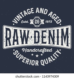 Denim Raw De Calidad Superior - Diseño Tee Para Impresión
