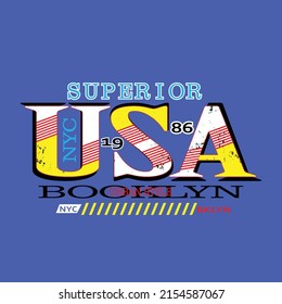superior quality usa Premium Vector illustration of a text graphic. suitable screen printing and DTF for the design boy outfit of t-shirts print, shirts, hoodies baba suit, kids cottons, etc.