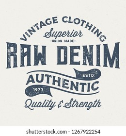 Superior Raw Denim - Aged Tee Design For Printing