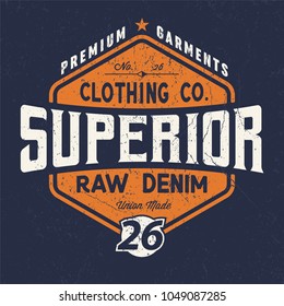 Superior Raw Denim - Tee Design For Print