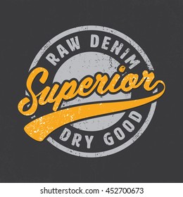 superior raw denim tee graphic