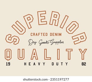  Superior  retro college varsity  print with grunge effect for graphic tee t shirt or sweatshirt - Vector