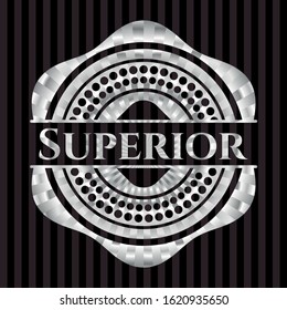 Superior silvery badge. Vector Illustration. Mosaic.