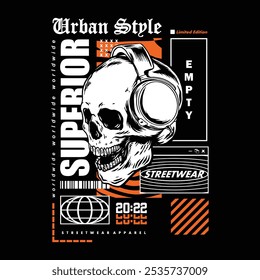 Superior Skull t shirt, Vintage t shirt Design