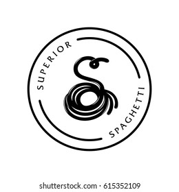 superior spaghetti round logo with s letter design on dish
