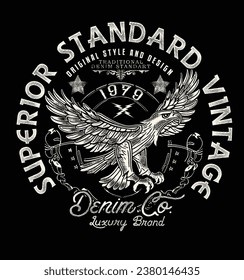 SUPERIOR STANDARD VINTAGE.DENIM COMPANY.VECTOR .Heritage vector design