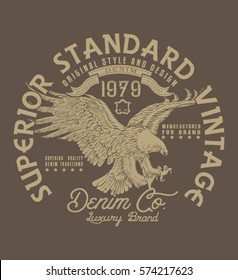 SUPERIOR STANDARD VINTAGE.DENIM COMPANY.VECTOR .Heritage vector design