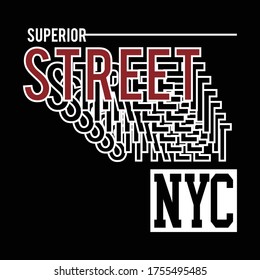 superior street nyc typography, vector illustration for print